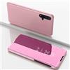 TiHen Cover Samsung Galaxy S7 Edge Custodia Clear View Specchio Standing Cover Caso Flip Case Custodia + Pellicola Vetro temperato 2 Pezzi 360° Protettiva Bumper per Samsung Galaxy S7 Edge Oro Rosa