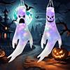 AebeChun 2 Pezzi Manica a Vento Fantasma Halloween, Decorazione Appesa di Halloween, Windsocks con Luce Colorato a LED da Decorazione