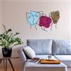 Wallity Hanah Home Elegante accessorio decorativo da parete in metallo, 69 x 44 cm, durevole, 1,20 mm, in metallo e legno da 3 mm, perfetto per la decorazione moderna della casa e per la parete unica