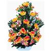 ASGRADO Centro di Fiori Artificiali per Cimitero Tutti i Santi Anniversari 55x70cm (arancione)