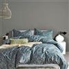 mixinni Set copripiumino per letto queen size, con motivo floreale blu, stile giardino, con chiusura a cerniera, di alta qualità, morbido, resistente, facile da pulire, 3 pezzi, dimensioni: