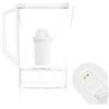 Wessper Caraffa Filtrante per Acqua 2,7 Litri, Brocca Acqua Filtrante con Indicatore LED, Caraffa Acqua con Filtro Classico, Caraffa Acqua per Frigorifero, "BPA FREE", Bianco