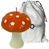 Cereria Di Giorgio - Candela a Forma di Fungo con Sacchetto - Colore Arancione con Pois Bianchi - Larghezza 5 cm Altezza 12 cm - Autunno - Idea regalo - Artigianale