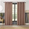 Curtina Everett - Tende con occhielli, per soggiorno, 229 x 183 cm, rosso, 100% poliestere riciclato, filtraggio leggero, tessuto jacquard, motivo a scacchi