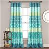Lush Decor Coppia di tende per finestra in stile bohémien con design audace, 132,1 x 241,3 cm (larghezza x lunghezza), blu e verde