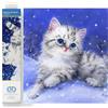 DIAMOND DOTZ Pittura, Kit per Principianti, Gattino da Neve, 35,5 x 27,9 cm