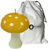 Cereria Di Giorgio - Candela a Forma di Fungo con Sacchetto - Colore Senape con Pois Bianchi - Larghezza 5 cm Altezza 12 cm - Autunno - Idea regalo - Artigianale