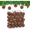 Relaxdays Palline di Natale, Set da 50 Palle Albero, Addobbi Natalizi, ∅ 6 cm, Sfere in Plastica Lucida e Opaca, Marrone