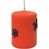 Cereria Di Giorgio - Candela Cero Arancione Decorata con Ragnatele e Ragni in Cera - Diametro 7 cm Altezza 10 cm - Durata 50 ore - Halloween - Idea Regalo - Artigianale