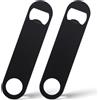 HJZHII 2 apribottiglie nero, apribottiglie in acciaio inox, apribottiglie piatto, 12 cm, apribottiglie per birra, barista, apribottiglie di birra per cucina, bar, ristorante