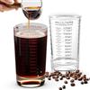 Siyrdxcbt 2 Pezzi 120Ml Misurino in Vetro con Scala Chiara Bicchiere Graduato Trasparenti Misurino in Vetro per Espresso Tazza Graduata Resistente Al Calore Adatti per Bar Feste e Cucine (Nero & Rosso)
