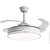 BEL AIR HOME - Ventilatore da Soffitto ROBIN - Motore DC Silenzioso - Pale Scomparsa - Luce LED 36W, 3000K/4000K/6500K - Telecomando Incluso - Ventilatore con Luce, Bianco, Metallo