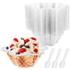 Cisolen 60 tazze da dessert con cucchiai, 250 ml, mini contenitori da dessert trasparenti, per antipasti, ciotole riutilizzabili, per budini, mousse, tiramisù, parfaits party