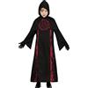 FIESTAS GUIRCA Costume da Mago Scuro - Sacerdote Satanico Tunica Nera Con Cappuccio - Costume Halloween Bambino 10-12 Anni