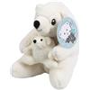 WELL HOME MOBILIARIO & DECORACIÓN- Adorabile Peluche a Forma di Orso Polare con Bambino di 16 cm di Colore Bianco, 15x13x16, AAD400460