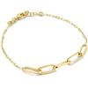 MIORE Bracciale Donna Argento Sterling 925 Placcato Oro 18K a forma di Clip, Catenina da 19 cm (con Estensione da 2 cm) Gioielli Made in Italy, con Custodia Portagioie