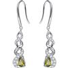 Qings Orecchini Infinito Birthstone - Orecchini Olivina peridoto Agosto Pendenti Donna Argento 925 Zirconia Cubica Orecchini Scintillanti Twist Stroili Amore Regalo di Gioielli per Ragazze Donne