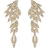 Clearine Art Deco Ala d'angelo Foglia Cluster Statement Orecchini pendente Chandelier Lungo Goccia Regalo per Donne Trasparente Oro-fondo