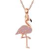URONE Collana in argento Sterling 925 con ciondolo a forma di fenicottero, mucca, cane, idea regalo per donna