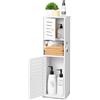 VOGGV Piccolo armadietto da bagno, autoportante, resistente alle intemperie, con doppia anta e ripiano a 3 livelli, per bagno, soggiorno, camera da letto (stile B2)