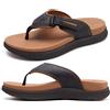 KuaiLu Infradito Pelle Uomo Sandali da Passeggio Ortopediche Cuscino Atletico Spesso Sport Slider per l'uomo All'aperto Estive Spiaggia Sandals con Comode Plantar Fasciitis Supporto per l'arco,47 Blu