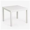 Totò Piccinni Tavolo VULCANO Allungabile in alluminio quadrato 90/180x90x75h ideale per giardino con piano a doghe dal design moderno (Bianco, Tavolo 90/180x90x75)