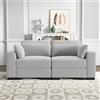 AONYAYBM Divano a 2 posti con braccioli e cuscini, divano a chaise longue, divano letto 3 posti, design contemporaneo, pratico e funzionale, divani mobili per soggiorno, appartamento, ufficio, velluto (grigio