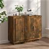 DJEKA Credenza, Credenza Soggiorno, Credenza Moderna, Madia Soggiorno Moderna, Mobile Cucina, Mobiletto Cucina, Rovere Fumo 92x35x75 cm in Legno Multistrato