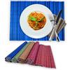 NARAMAKI Stuoia Tovagliette Da Tavola Sottopiatto in Bamboo Lavabile - Set Da 4 Tovagliette Rettangolari Colorate (30x43cm) - Stuoia Fatte Con Bacchette di Bambù Resistente per Tavolo da Pranzo|Cena