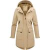 Tuopuda Giacca Donna in Pile Cappotto Leggera Parka Giacche con Cerniera Giubbotto con Cappuccio Giaccone Impermeabile Primavera Autunno Inverno(Marina Militare,XL)