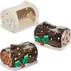 Baker Ross FN616 Portacandeline in ceramica a forma di ceppo di Natale - Confezione da 2, portacandeline decorativi natalizi perfetti per aggiungere calore e fascino alle feste natalizie e invernali