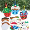 Baker Ross FN670 Kit decorativi per cupcake natalizi - Confezione da 8, set di artigianato natalizio per decorare cupcake festivi