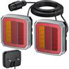 AUTOUTLET Luci Posteriori per Rimorchio a 40 LED,12-30 V,Cavo da 7,35 M | Kit Fanali Rimorchio 7 Poli,Conforme E57 E9 e Impermeabili IP65,per Roulotte Furgoni/Montaggio a Vite