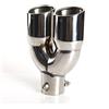 Krtopo 60mm(2.36) Terminali di Scarico in Acciaio Inox Doppia Uscita per Auto - Silenziatore di Scarico Silenziatore Posteriore Tubo Sportivo (Dritto Argento, 38-60mm)