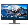 PHILIPS MONITOR 42,5 LED VA 16:9 4K UHD 4MS 400 CDM, DP/HDMI HUB USB-C, PIVOT, MULTIMEDIALE