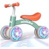 HappyGoLucky Bicicletta Senza Pedali per Bambini 1-2 Anni, Bicicletta con 4 Ruote Luminose - Giocattolo di Equilibrio, Primo Regalo di Compleanno per Neonati, Bambini - Regalo di Natale