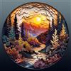 CHARMIBLE Puzzle in legno per adulti, 300 pezzi, visuale 3D, tramonto, foresta, puzzle in legno, per adulti, 34 x 34 cm, puzzle irregolare unico, puzzle in legno, a forma di animale, in legno con scatola in