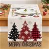 Vorysum Runner Tavola Albero di Natale Rosso Verde Decorazioni Natalizie Lanterna Centrotavola Natalizio Tovaglia Natale Runner da Tavolo Moderno Runner Autunnale Centro Tavola Natalizio 33 x 183 cm