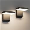 K-Bright 2 pcs applique da esterno, Angolo di regolabile Nero | 4000 K LED applique da esterno/interno, applique da esterna impermeabile IP54 per balcone, garage, lampada per giardino