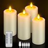 PChero Candele ricaricabili con telecomando, confezione da 4 candele elettriche a LED tremolanti senza fiamma, con design spento, per decorare la casa, la stanza, Halloween, Natale, decorazioni da