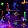 Fielegen Stringa di luci a LED con 30 LED da 5 m, astronauta, astronauta, astronauta, astronave, razzo, tema: spazio, luci per le vacanze, per la cameretta dei bambini, decorazione per feste di
