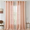 MIULEE Voile Tende Lino Tenda a Pannello Tende Per Interni Traslucido Tende Camera da Letto moderne per soggiorno Lino Trasparente per Porte Balcone Adatte 140x260 cm Arancione 2 Pannelli