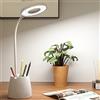 BNGXR Lampada da Scrivania LED, Lampada da Tavolo con Occhi-Cura, Lampada da Lettura Dimmerabile con 3 Modalità di Illuminazione, Lampada Scrivania Ricaricabile Girevole con Portapenne