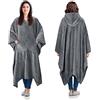 Catalonia Classy Poncho Coperta, Comoda Coperta Portatile in Pile con Cappuccio, Regalo per Adulti Donna Uomo Bambini, Copriletto per la Casa o all'Aperto, 200 x 140 cm, Grigio