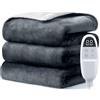 Dnenellr Coperta Elettrica Singola, Coperta Riscaldante Elettrica 130×180 cm, 6 Livelli di Calore, Auto spegnimento, Termocoperta con Protezione dal Surriscaldamento per Letto e Divano, Lavabile