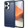 owlhold Cover per Xiaomi Redmi Note 13 Pro Plus 5G / Note 13 Pro+ 5G, Custodia Spazzolata e Fibra di Carbonio Morbido Silicone TPU Slim Fit Protezione Case, Antiurto, Antigraffio, Antiscivolo, Blu