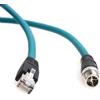 Eonvic Cognex - Cavo Ethernet M12 X-Type 8 pin maschio a RJ45 Cat-7e, cavo ad alta flessibilità (10 m, blu)
