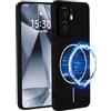PanXCase Cover per Oppo Reno 13 F 4G/5G / Reno 13FS 4G/5G - Custodia Magnetica in Silicone Sottile Morbida Antiurto con Fodera in Microfibra (Nero)