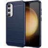 owlhold Cover per Samsung Galaxy S23 FE 5G/4G, Custodia Spazzolata e Fibra di Carbonio Morbido Silicone TPU Slim Fit Case, Antiurto, Antigraffio, Antiscivolo, Protezione Grado Militare, Blu