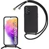 Belzsxy Cover per Samsung Galaxy A53 5G con Cordino, Custodia con Laccio Collana Tracolla Collo Liquido Silicone Antiurto TPU Antiurto AntiGraffio Case,Nero